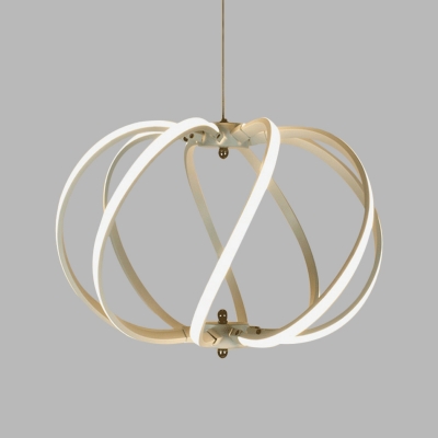 Waving Chandelier Pendant Light Modern Acrylic LED White Hanging Lamp for Living Room in White/Warm Light