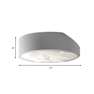 Simplistic Circular Flush Mount Lamp Acrylic Living Room LED Ceiling Mount Lighting in White, 17