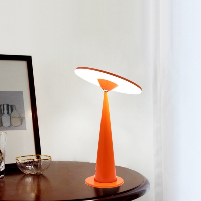 LED Bedroom Reading Book Light Nordic Orange Finish Study Lamp with Circle Acrylic Shade