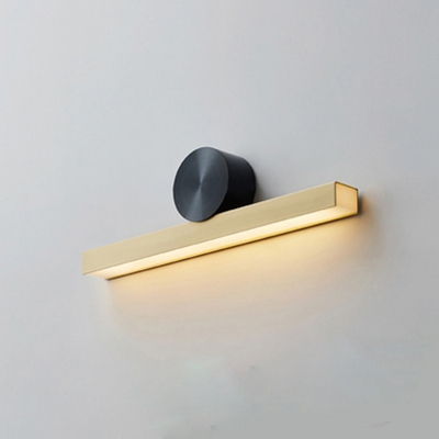 Linear Vanity Wall Mount Light Post Modern Metallic LED Bathroom Sconce in Brass, White/Warm Light