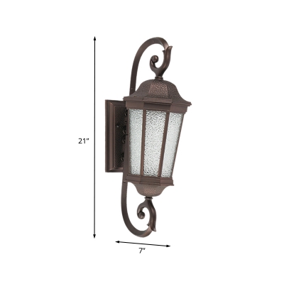 Farmhouse Aniseed Sconce Light Fixture 1 Bulb Water Glass Wall Mounted Lamp in Dark Coffee
