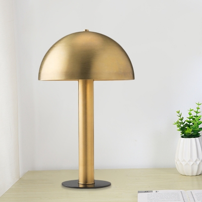 Metal Bowl Night Table Lamp Luxurious 1-Head Gold Nightstand Lighting for Living Room