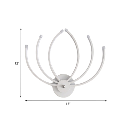 Acrylic Lotus Shaped Wall Mount Lamp Modernist White LED Wall Sconce in Warm/White Light