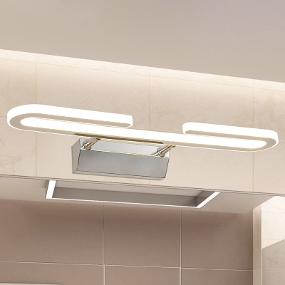 Adjustable Linear Vanity Wall Sconce Simplicity Acrylic White LED Wall Mount Lamp for Bathroom