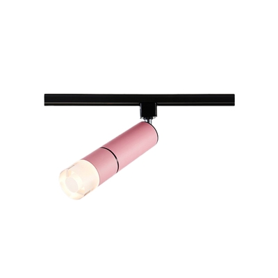 Metallic Tubular Semi Flush Spotlight Modernist LED Flush Mount Lamp Fixture in White/Pink/Blue for Clothes Shop