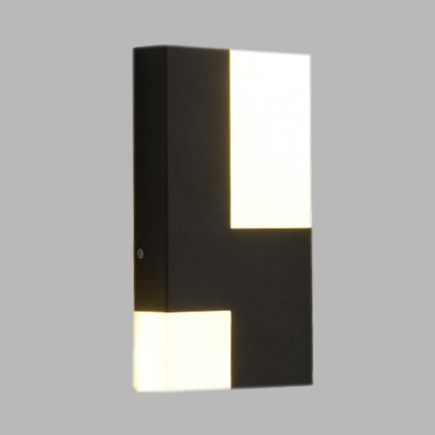 Rectangular Acrylic Wall Lighting Contemporary White/Black LED Flush Wall Sconce for Bedside