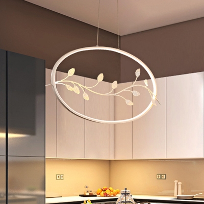 Halo Acrylic Suspension Light Simple White LED Branch Ceiling Pendant Lamp in White/Warm Light