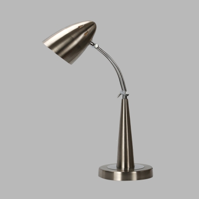 LED Metal Task Lighting Industrial Silver Finish Bullate Living Room Adjustable Reading Lamp