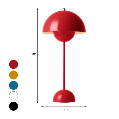 Macaroon 1 Bulb Reading Lamp Black/White/Red Bowl Study Lighting with Iron Shade for Study Room