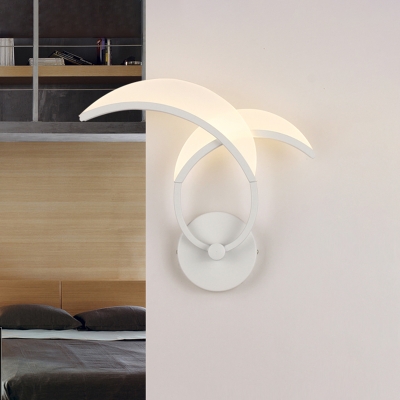 White Arcs Wall Mounted Lamp Minimalism Acrylic LED Wall Sconce for Corridor in Warm/White Light