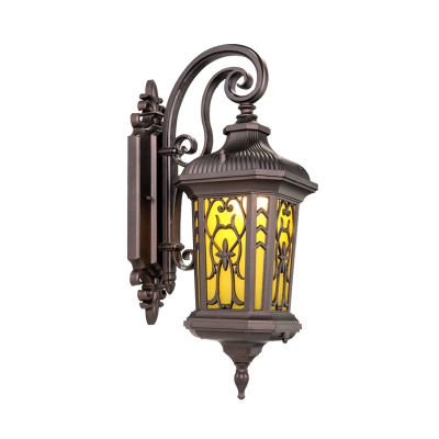 Farmhouse Urn Sconce Light 1-Head Metallic Wall Mounted Lamp in Black with Water Glass Shade