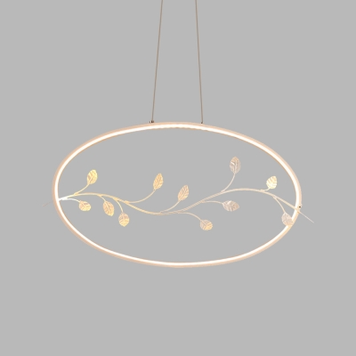 Halo Acrylic Suspension Light Simple White LED Branch Ceiling Pendant Lamp in White/Warm Light