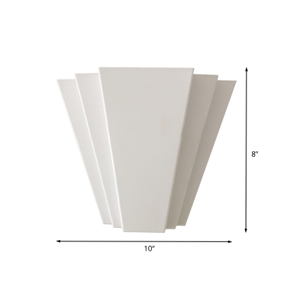 LED Hallway Wall Lighting Modern White Flush Wall Sconce with Sector Iron Shade in White/Warm Light