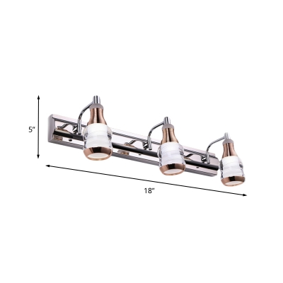 Metallic Linear Vanity Light Fixture Modernism 2/3 Lights 12
