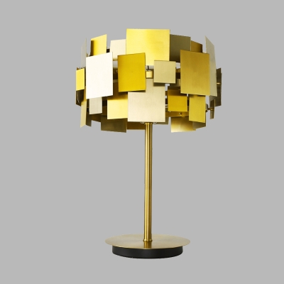 Round Metallic Table Lamp Minimalist 1 Head Gold Finish Night Lighting for Bedroom
