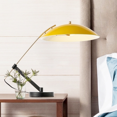 Domed Metal Reading Book Light Modern Style 1 Light Yellow Adjustable Desk Lighting for Bedroom