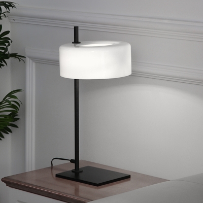 Metal Cylinder Night Lighting Postmodern 1 Head White Nightstand Lamp for Living Room