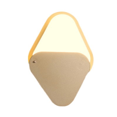 Triangle Flush Wall Sconce Modernism Iron LED Bedside Wall Mounted Light in Gold with Rotatable Design