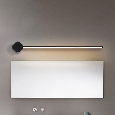 Slim Linear Wall Sconce Simple Acrylic Bathroom LED Vanity Lighting Fixture in Black/White, 16