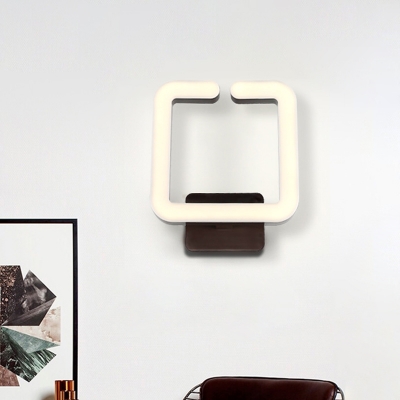 Modern Squared Sconce Lamp Aluminum LED Corridor Wall Mounted Light in Coffee, Warm/White/Natural Light