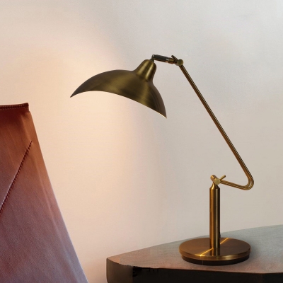 Industrial Domed Task Light LED Metallic Reading Book Lamp in Black/Bronze for Living Room