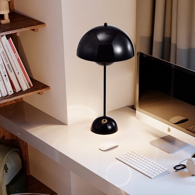 Macaroon 1 Bulb Reading Lamp Black/White/Red Bowl Study Lighting with Iron Shade for Study Room