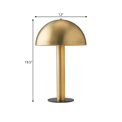 Metal Bowl Night Table Lamp Luxurious 1-Head Gold Nightstand Lighting for Living Room