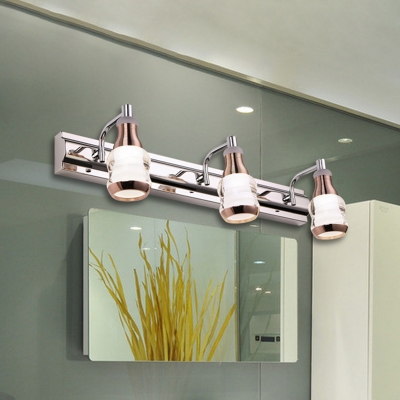 Metallic Linear Vanity Light Fixture Modernism 2/3 Lights 12