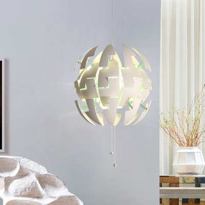 Contemporary 1 Light Hanging Light Kit White Blossom Pendant Ceiling Lamp with Acrylic Shade, Pull Chain