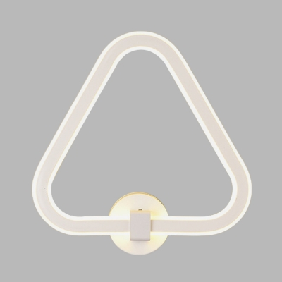 LED Corner Sconce Light Fixture Simple White Wall Mounted Lamp with Triangle Acrylic Shade