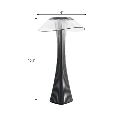Canton Tower Bedroom Table Lamp Acrylic LED Contemporary Nightstand Light in Grey