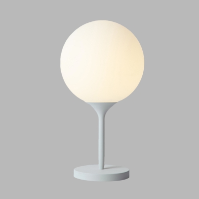 White Spherical Table Lighting Contemporary 1 Head Opal Glass Nightstand Light Nightstand Lamp for Bedside