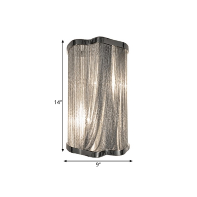 Metallic Cylinder Wall Lighting Ideas Modernism 1 Head Silver Finish Wall Sconce Light