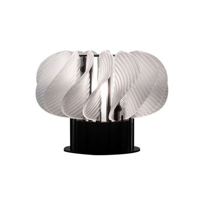 Spiral Shaped Night Light Simple Style Acrylic Living Room LED Table Lighting in White