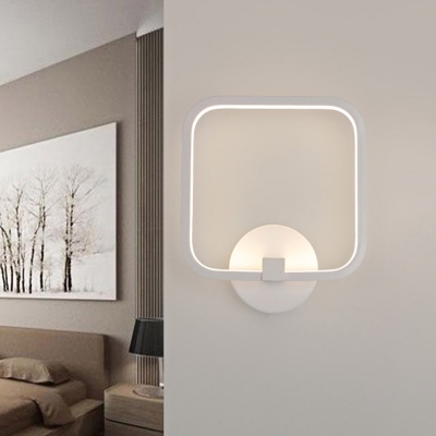 Acrylic Squared Frame Sconce Modernist LED White Wall Lighting Fixture in White/Warm/Natural Light