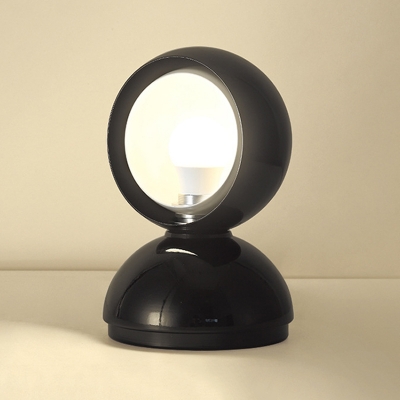 Dome Metal Night Lighting Modernism 1 Head Black Finish Nightstand Lamp with Base for Bedside