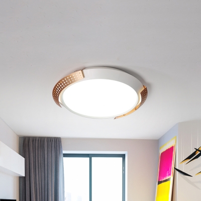 Flying Saucer Flush Mount Lighting Modern Metal Living Room LED Ceiling Flush in Pink/Gold, 16