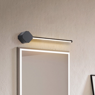Slim Linear Wall Sconce Simple Acrylic Bathroom LED Vanity Lighting Fixture in Black/White, 16