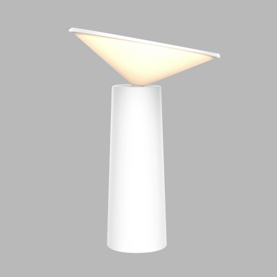 Wide Flare Night Table Light Minimalist Metal 1 Light White Finish Nightstand Lighting