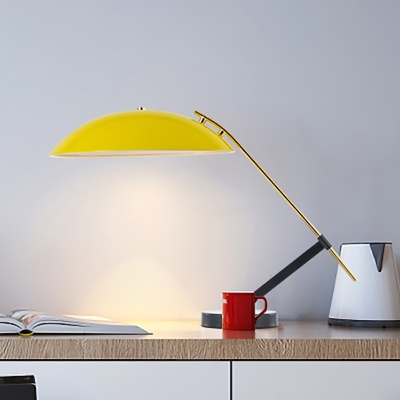 Domed Metal Reading Book Light Modern Style 1 Light Yellow Adjustable Desk Lighting for Bedroom