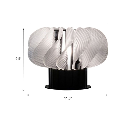 Spiral Shaped Night Light Simple Style Acrylic Living Room LED Table Lighting in White