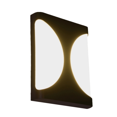 Creative Rectangular Wall Lamp Minimalism Acrylic Black Waterproof LED Sconce Light Fixture for Bedroom