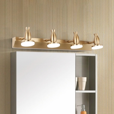 Urn Metal Wall Mounted Vanity Light Modernism 4 Heads Brass Finish LED Sconce Lamp in White/Warm Light