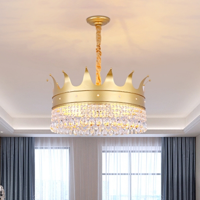 Metal Crown Shape Hanging Lighting, Mini Chandelier Accent Lamp