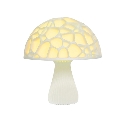 Resin Mushroom Shape Table Light Contemporary LED White Nightstand Lamp for Bedside