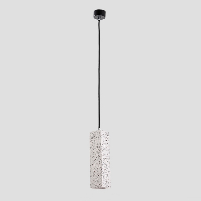 Slim Cuboid Marble Down Lighting Modern Nordic 1 Head White LED Hanging Pendant Lamp
