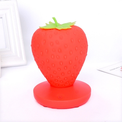 Strawberry Shape Bedroom Night Table Light Plastic Creative LED Night Lamp in White/Red/Pink