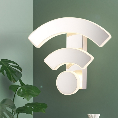 White WIFI-Like Sconce Light Fixture Nordic LED Acrylic Wall Mounted Lamp in White/Warm Light