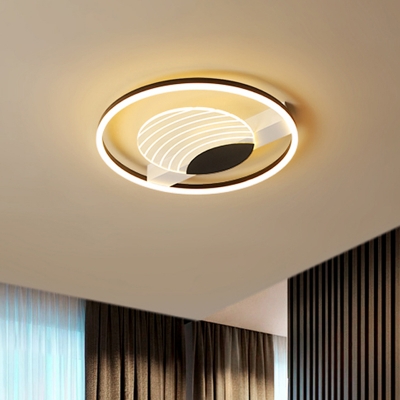 Modernist Circle Flush Light Fixture Acrylic 16
