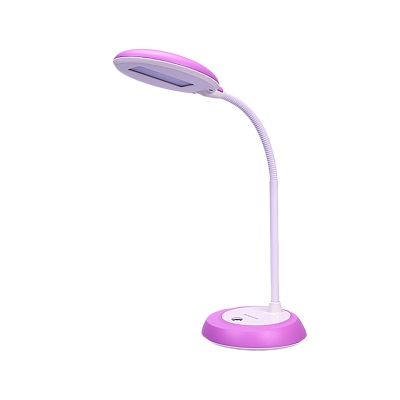 Plastic Oblong Reading Book Lamp Modern LED Task Light in Purple/Rose Gold with Adjustable Arm